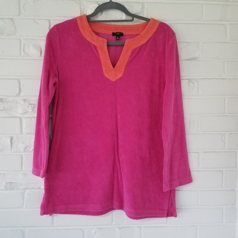 Talbots Petite Pink Terry Swim Cover Up Sz. Med